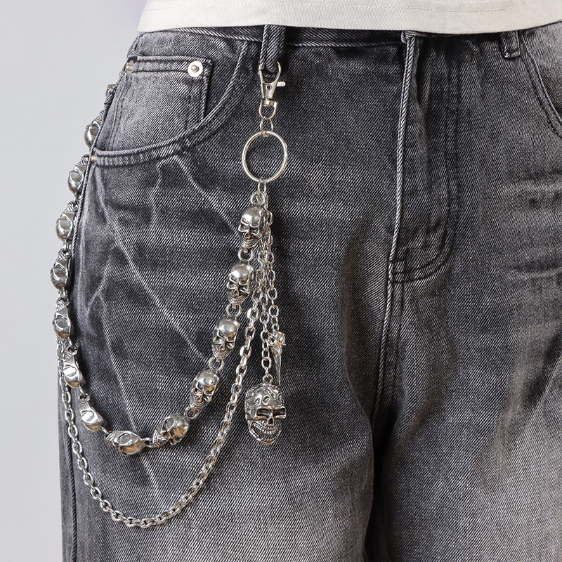 Body Jewelry Waist - Multi‑Layer Skull Bead Pants Chain Gothic