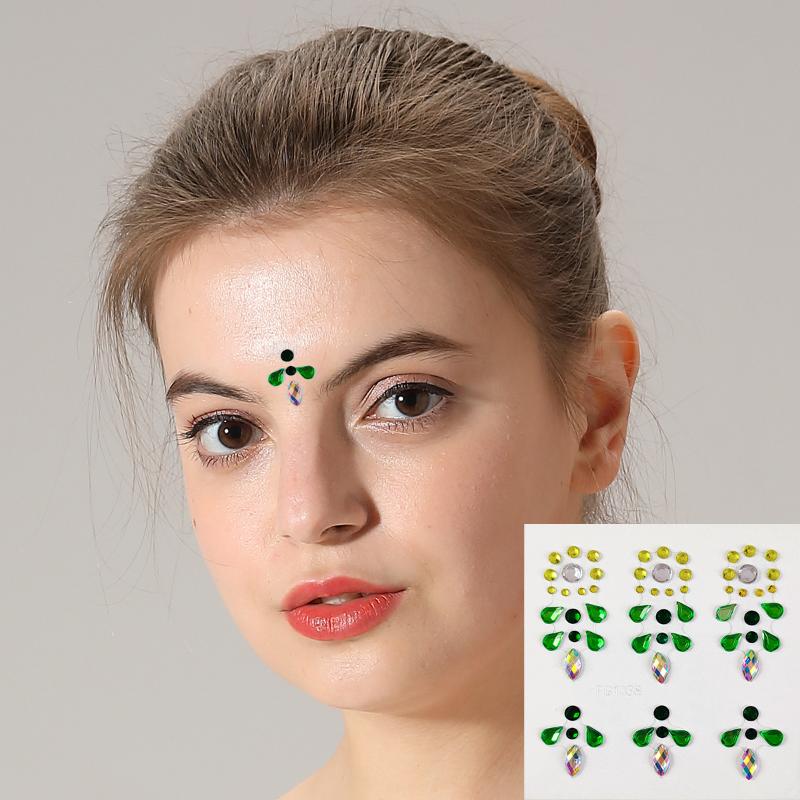3D Eye Face Rhinestone Sticker - огляд і ціна Body Jewelry Stickers