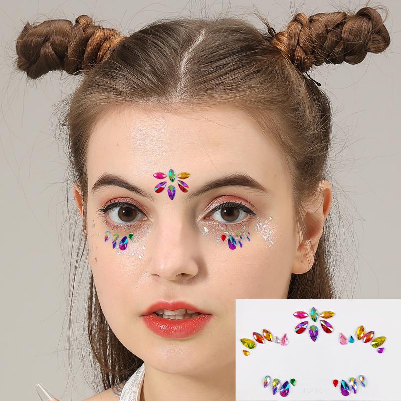 3D Eye Face Rhinestone Sticker - огляд і ціна Body Jewelry Stickers