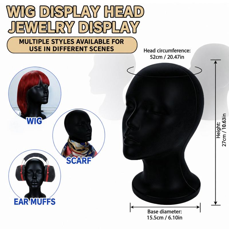 Black Velvet Mannequin Head 52 - огляд і ціна Body Jewelry Shop