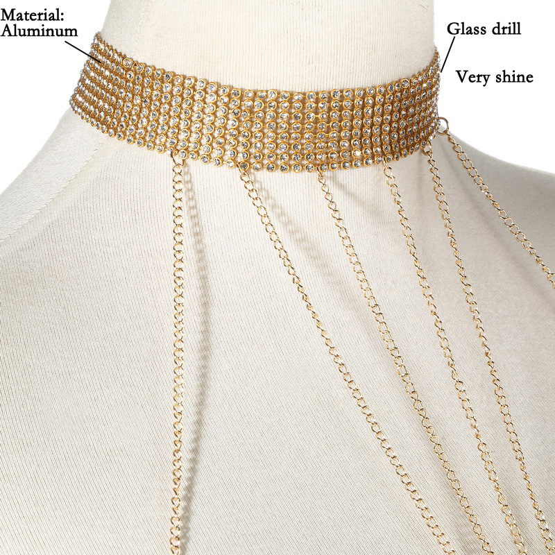 Gold Color Body Chain Women  R - огляд і ціна Body Jewelry Outfit