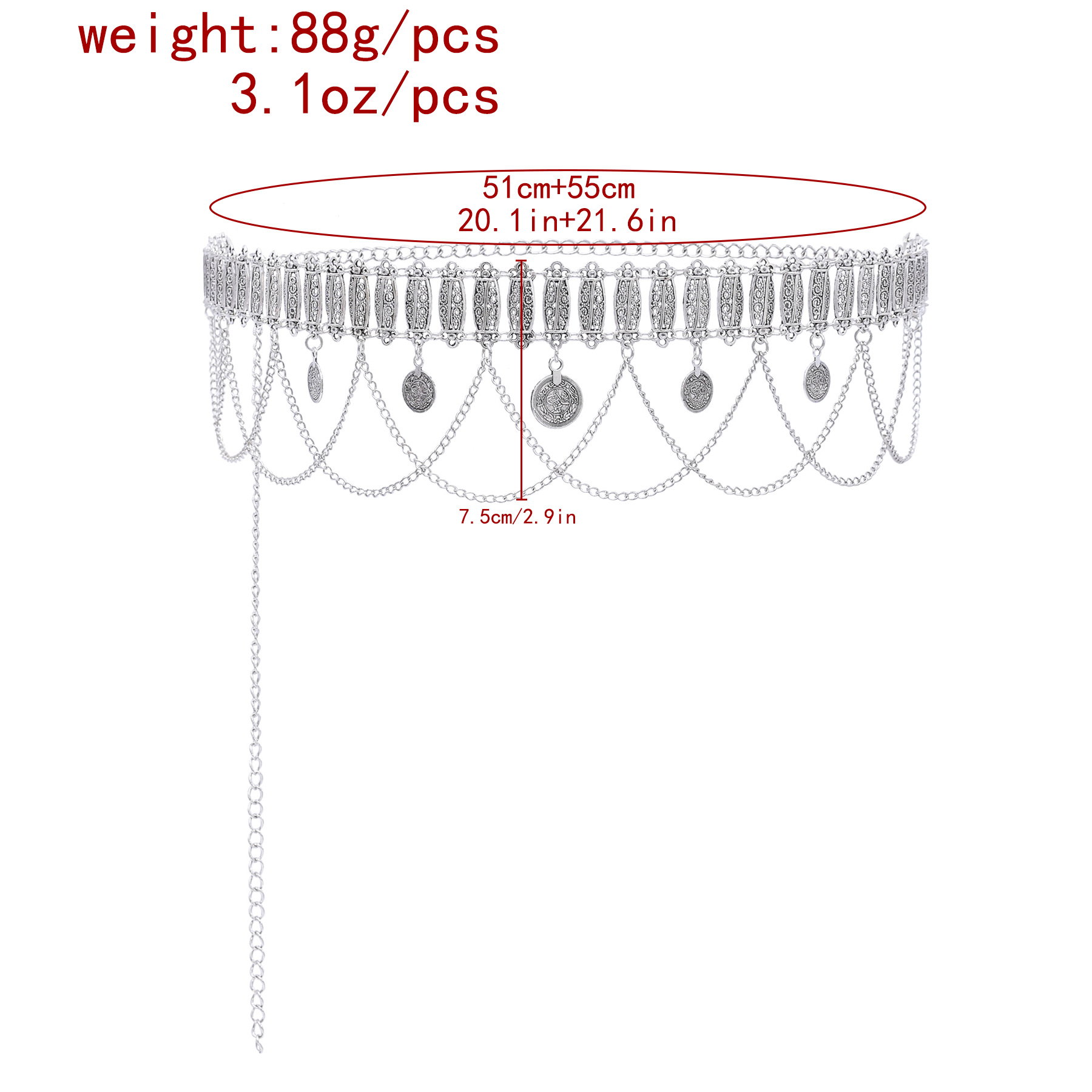 Niche Retro Design Silver Carv - огляд і ціна Body Jewelry Waist