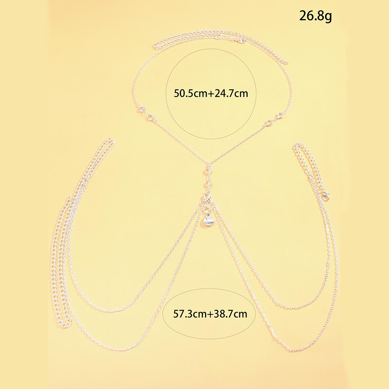 Women Silver Tone Body Chain C - огляд і ціна Body Jewelry Waist