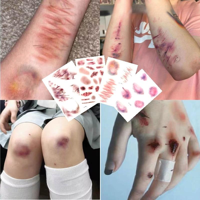 4 Sheets Halloween Wound Bruis - огляд і ціна Body Jewelry Stickers