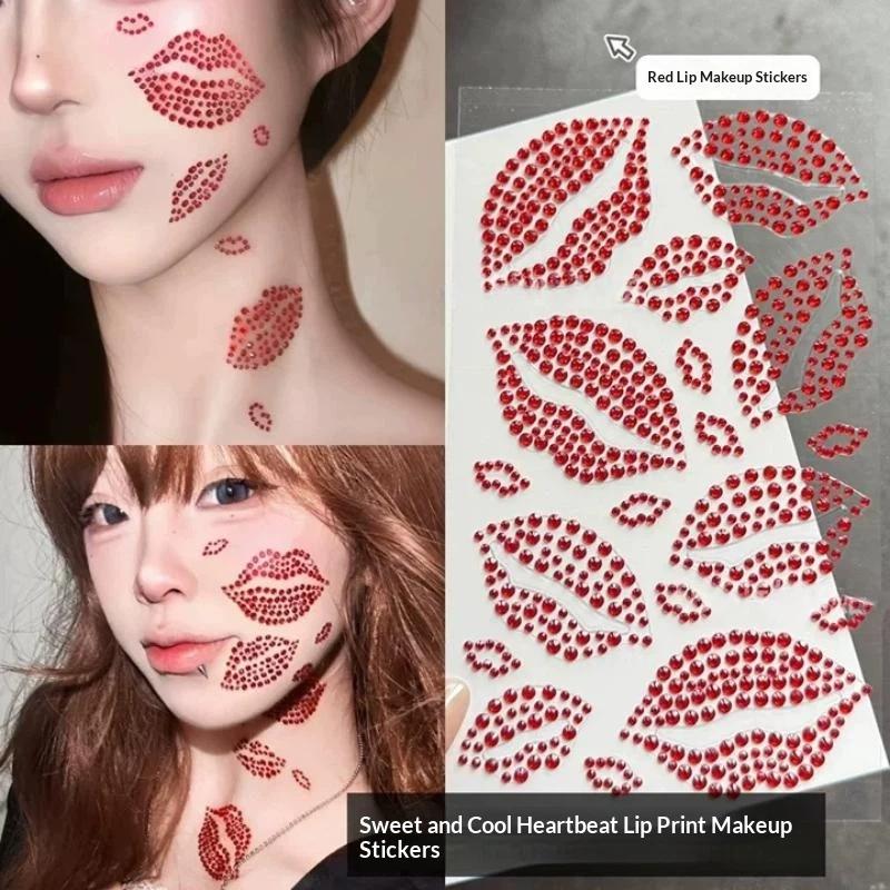 1 Sheet Realistic Red Kiss Lip - огляд і ціна Body Jewelry Stickers